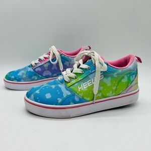 HEEELYS PRO 20 PINK & SKY BLUE ROLLER SNEAKERS YOUTH SZ 5 OR WOMENS SIZE 6